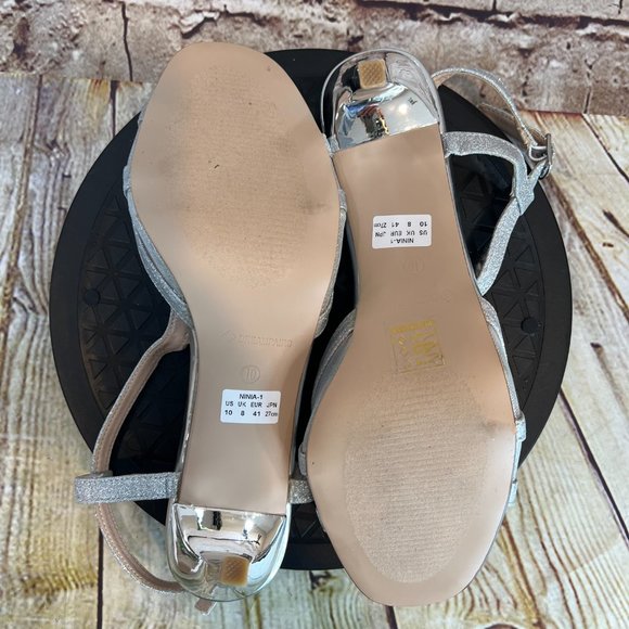 Dream Pairs Metallic Silver Open Toe Adjustable Ankle Strap High Heels Size 10 - Picture 6 of 9
